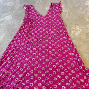LOFT Ann Taylor Cerise pink flower print dress S